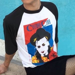 Vintage Boy George 80s Culture Club Baseball Tee